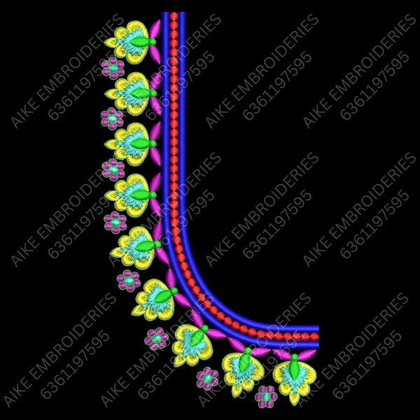 Blouse Design No MSM-035 - Simple Border, U Shape