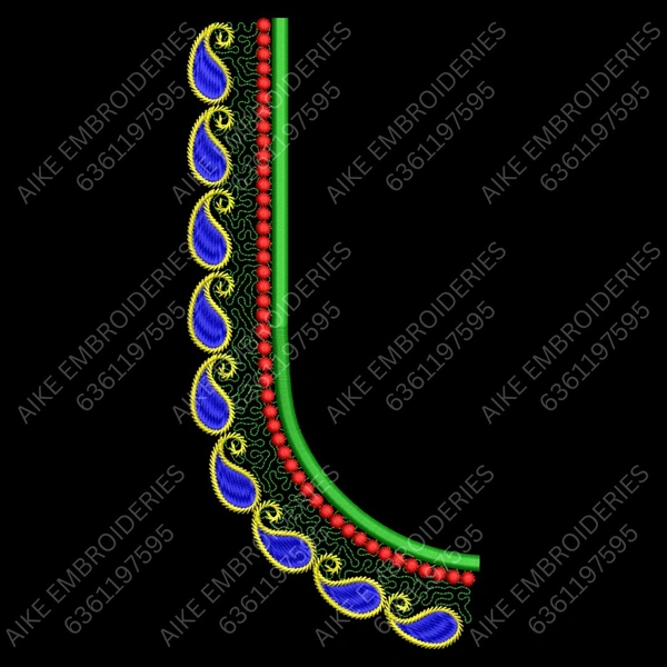 Blouse Design No MSM-046/1 - Simple Border, U Shape