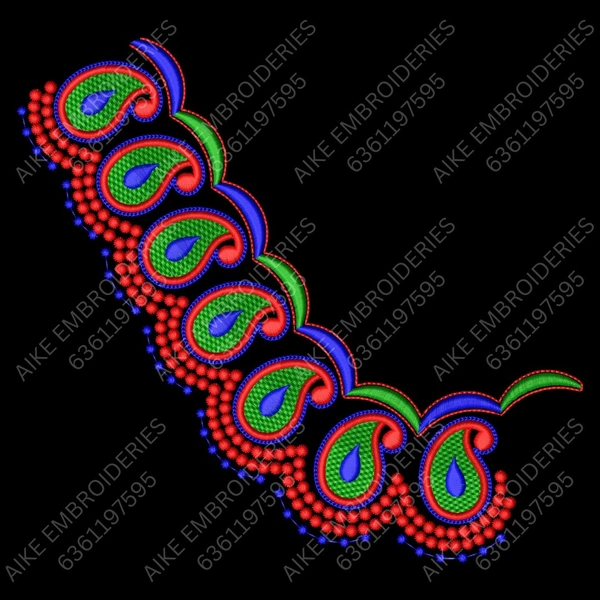 Blouse Design No MSM-047 - Simple Border, U Shape