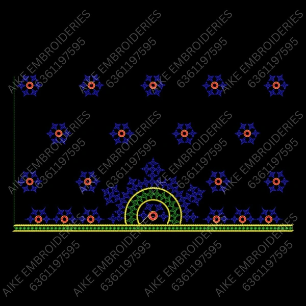 Blouse Design No : MSM-015 - Full Sleeve, U Shape, Kutch Work