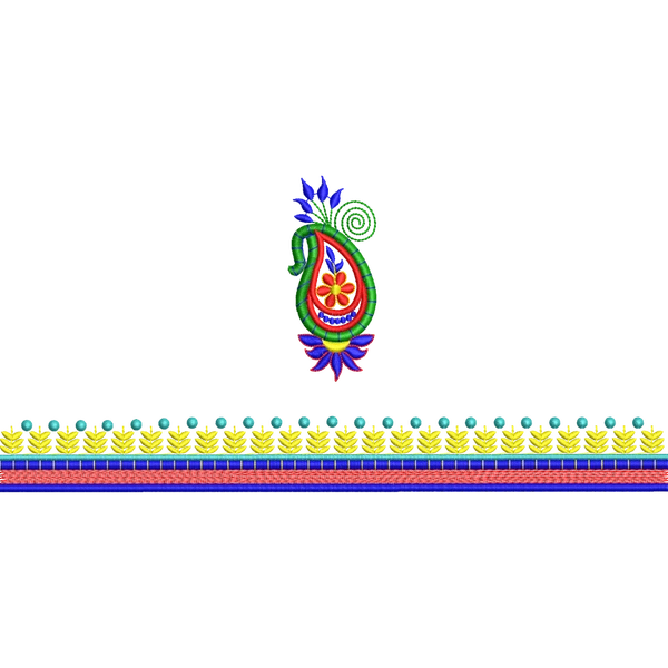 Blouse Design No :MSM - 563 - U Shape, Border With Butta