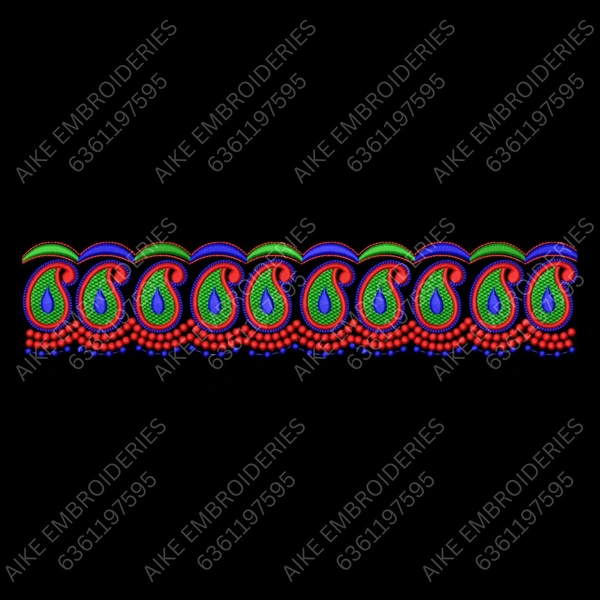 Blouse Design No MSM-047 - Simple Border, U Shape