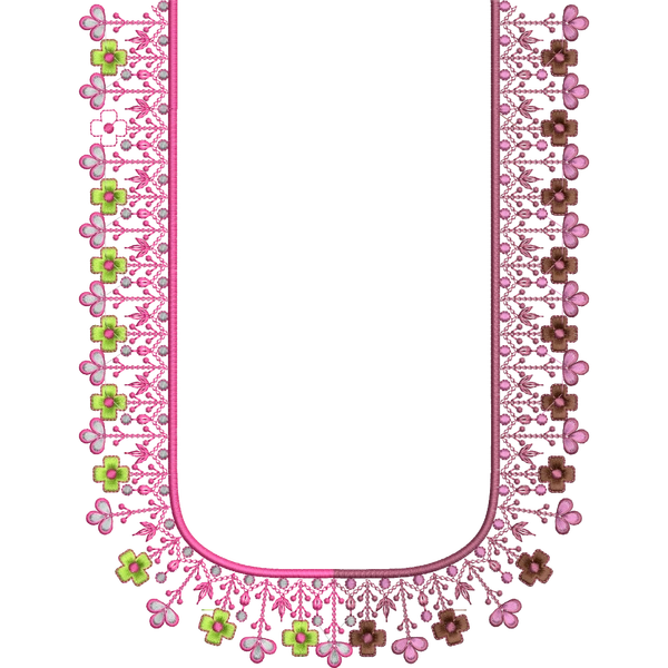 Blouse Design No : AE-013 - Simple Border, U Shape