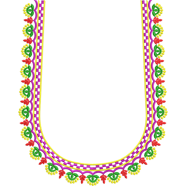 Blouse Design No : AE-014 - Simple Border, U Shape