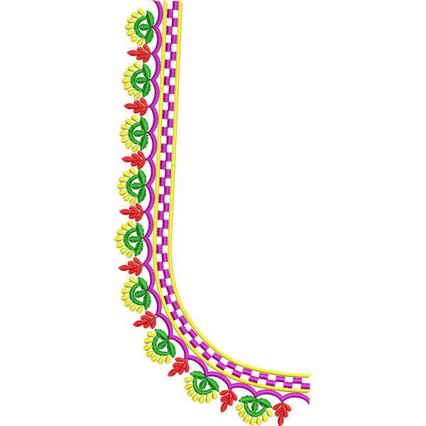 Blouse Design No : AE-014 - Simple Border, U Shape