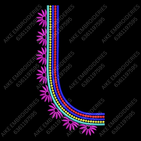 Blouse Design No MSM-001 - Simple Border, U Shape