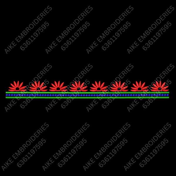 Blouse Design No MSM-001 - Simple Border, U Shape