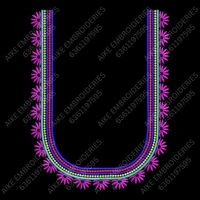 Blouse Design No MSM-001 - Simple Border, U Shape