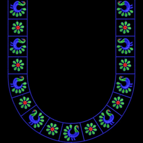 Blouse Design No : MSM-086 - Simple Border, U Shape