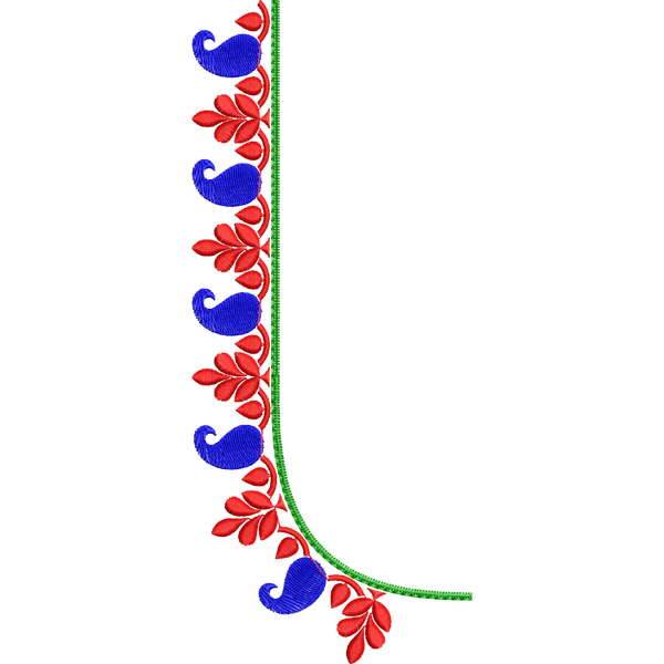 Blouse Design No MSM-049 - Simple Border, U Shape