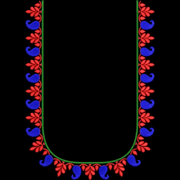 Blouse Design No MSM-049 - Simple Border, U Shape