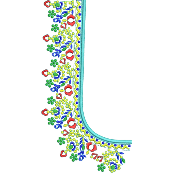 Blouse Design No :359474 - Simple Border, U Shape