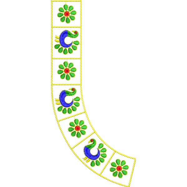 Blouse Design No : MSM-086 - Simple Border, U Shape