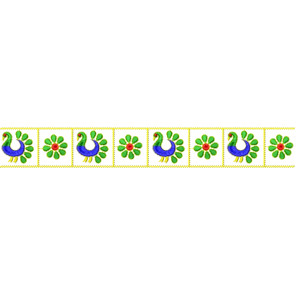 Blouse Design No : MSM-086 - Simple Border, U Shape