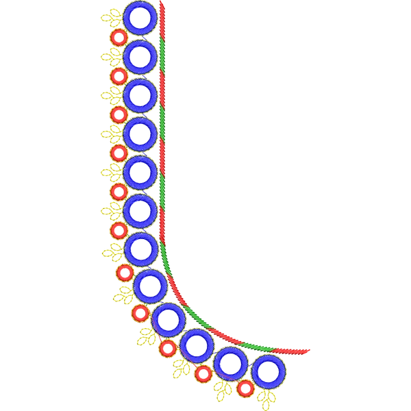 Blouse Design No : D1483 - Simple Border, U Shape