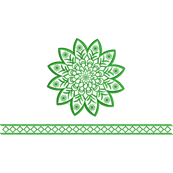 Blouse Design No : D976 - Border With Butta, U Shape