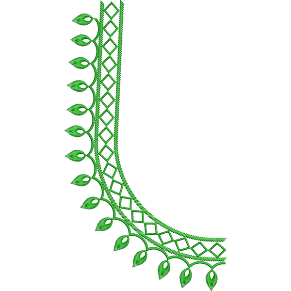 Blouse Design No : D976 - Border With Butta, U Shape