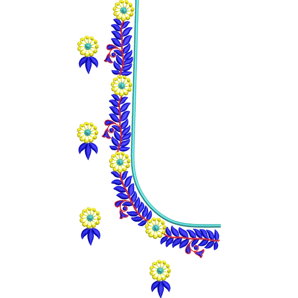 Blouse Design No :JC4663/3 - Simple Border, U Shape