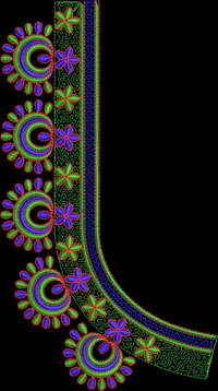 Blouse Design No MSM-053 - Simple Border, U Shape