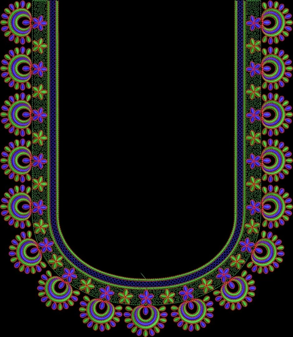 Blouse Design No MSM-053 - Simple Border, U Shape