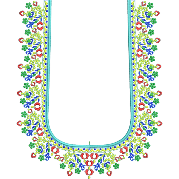 Blouse Design No :359474 - Simple Border, U Shape