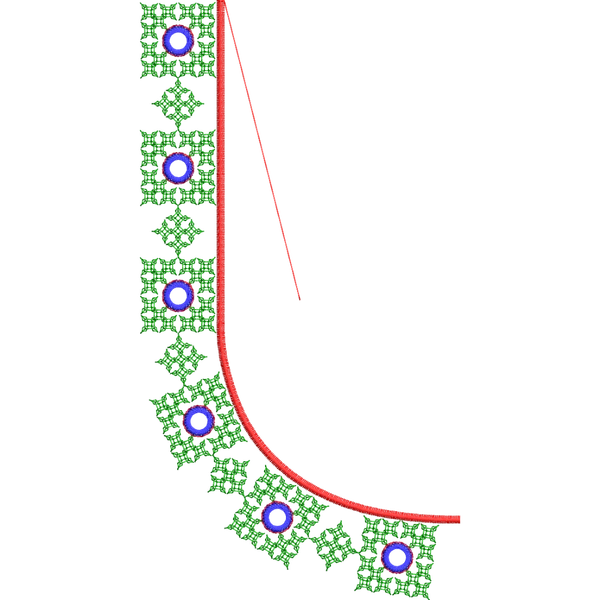 Blouse Design No : AE-006 - Mirror Work, Full Sleeve, U Shape
