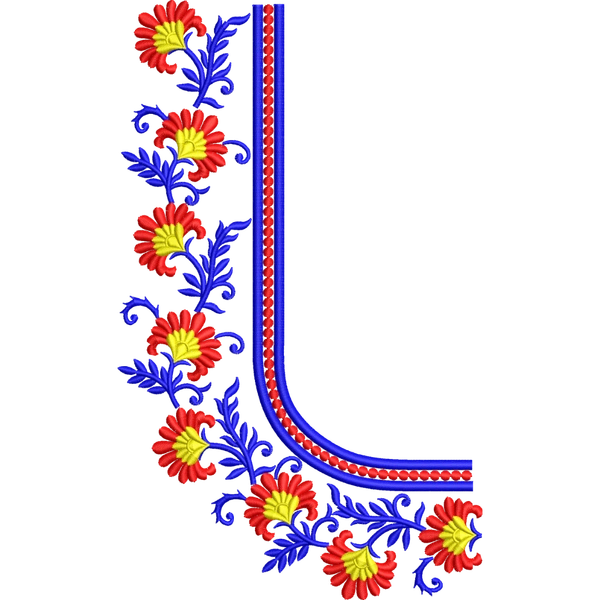 Blouse Design No : AE-007 - Simple Border, U Shape