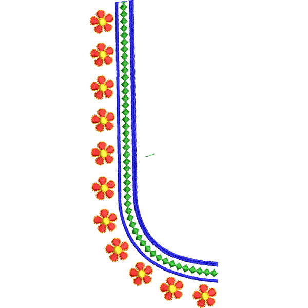 Blouse Design No : AE-008 - Simple Border, U Shape