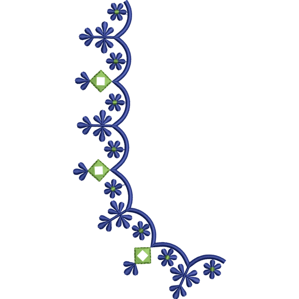 Blouse Design No : HBA534/2 - Mirror Work, Simple Border, Pot Neck