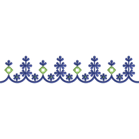 Blouse Design No : HBA534/2 - Mirror Work, Simple Border, Pot Neck