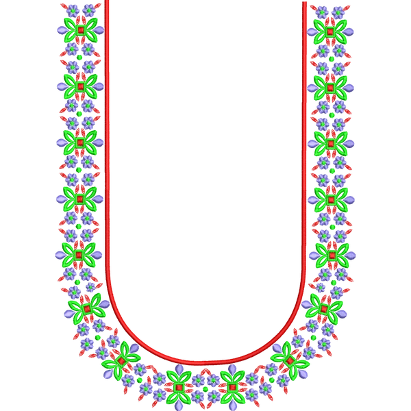 Blouse Design No : HC712/2 - Simple Border, U Shape