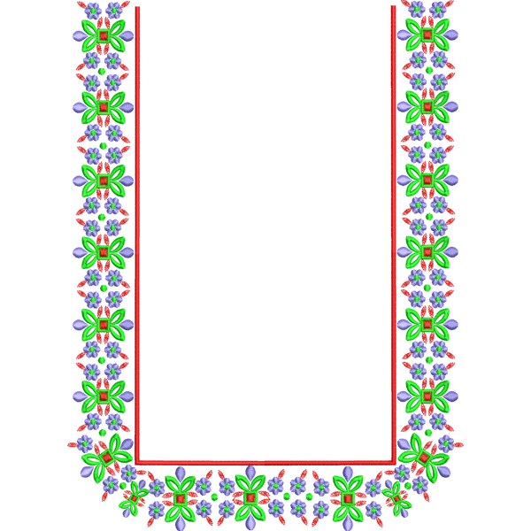 Blouse Design No : HC712/1 - Simple Border, Square Shape