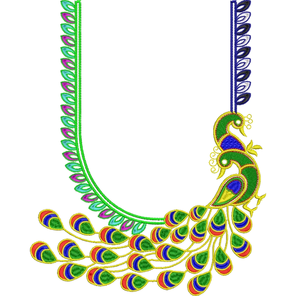 Blouse Design No : HSW-M-061 - Simple Border, U Shape