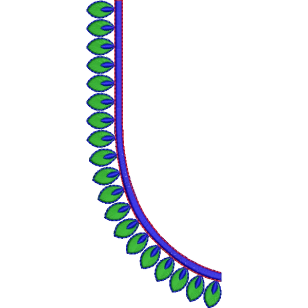 Blouse Design No : HSW-M-088 - Simple Border, U Shape