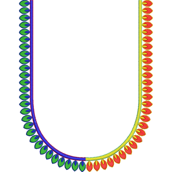 Blouse Design No : HSW-M-088 - Simple Border, U Shape