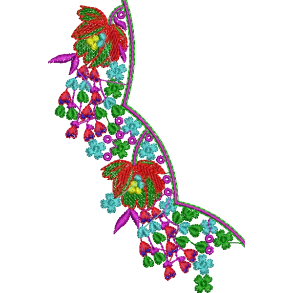 Blouse Design No : HSW-M-091 - Simple Border, U Shape