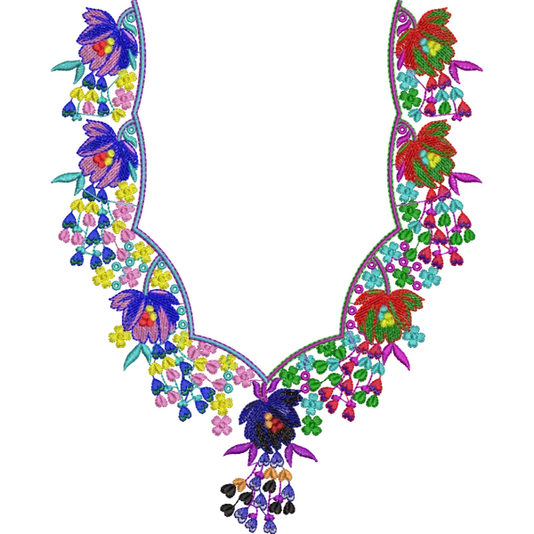 Blouse Design No : HSW-M-091 - Simple Border, U Shape