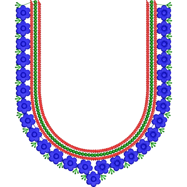 Blouse Design No : HSW-M-098 - Simple Border, U Shape