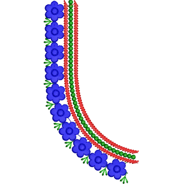 Blouse Design No : HSW-M-098 - Simple Border, U Shape