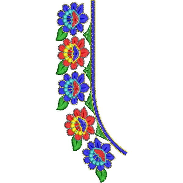 Blouse Design No : HSW-M-099 - Simple Border, U Shape