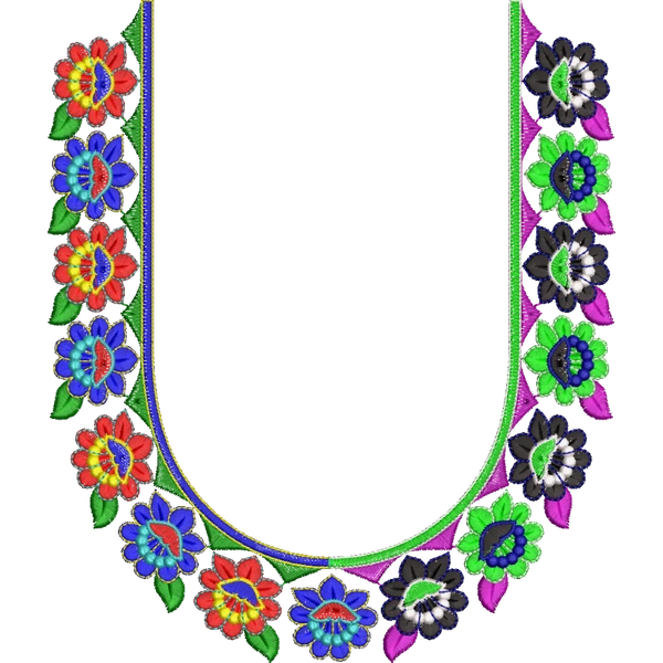 Blouse Design No : HSW-M-099 - Simple Border, U Shape