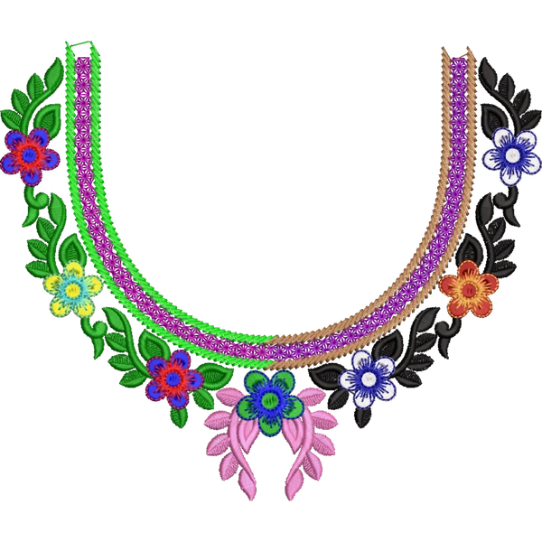 Blouse Design No : HSW-M-100 - Simple Border, U Shape