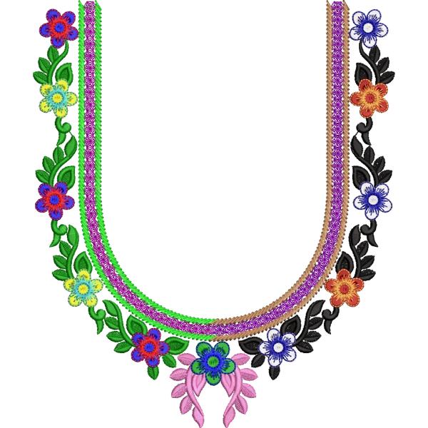 Blouse Design No : HSW-M-100 - Simple Border, U Shape