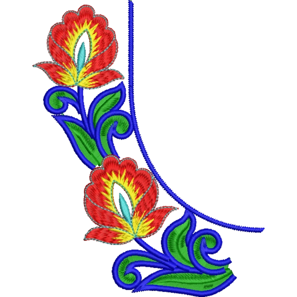 Blouse Design No : HSW-M-103 - Simple Border, U Shape