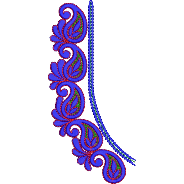 Blouse Design No : HSW-M-104 - Simple Border, U Shape