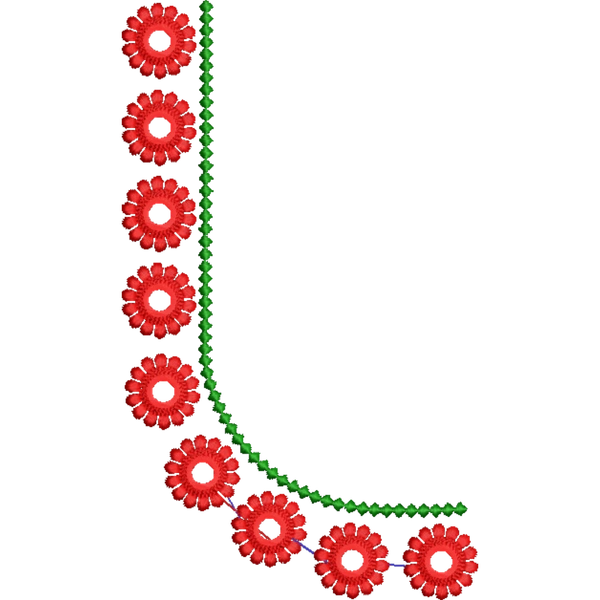 Blouse Design No : HSW-M-121 - Simple Border, U Shape
