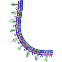 Blouse Design No : HSW-M-123 - Simple Border, U Shape