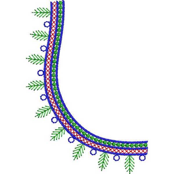 Blouse Design No : HSW-M-123 - Simple Border, U Shape