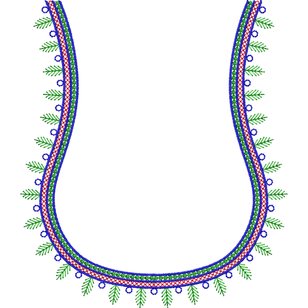 Blouse Design No : HSW-M-123 - Simple Border, U Shape