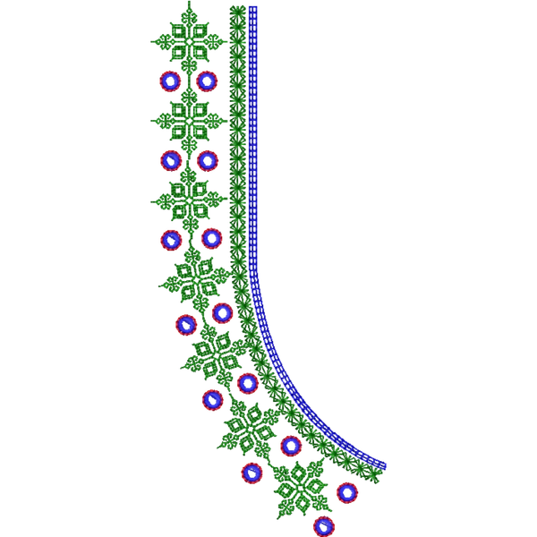 Blouse Design No : HSW-M-126-A - Simple Border, U Shape